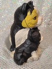 Large Cast Iron Sitting Mother Cat And Kitten  Coin Savings  Bank 6  Tall