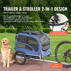 Pet Bicycle Trailer   Stroller Dog Cat Bike Carrier 100 Lb Water Resistant