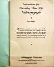 1935 Addressograph Class 300 Operating Instructions Manual 3rd Edition Cleveland