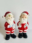 Vintage Santa Claus Ceramic Christmas Salt   Pepper Shakers Japan Mcm 4    New Nos