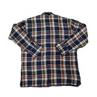 Vintage Sears 70s Plaid Flannel Shirt M Navy Red Quilted Lined Outdoor Camping