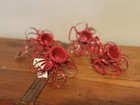 Department 56 Picks Taper Candle Holder Floral Arranging Ribbon Red Vintage Nos