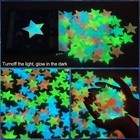 100pcs Glow In The Dark Luminous Stars Fluorescent Noctilucent Plastic Stars    