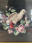 Vintage Bird In Flowers Cross Stitch Matted And Framed 22 X 20 Ready To Hang