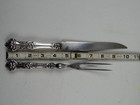 1847 Rogers Charter Oak Silverplate Carving Knife   Fork Set - No Mono