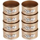 Sunnyray 8 Pcs 4 Inch Springform Pan Small Leakproof Round Cake Pan  gold 