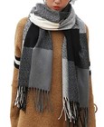 Women s Long Plaid Blanket Scarf Chunky Oversized Winter Fall Warm Scarf Big    