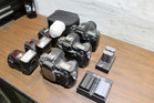 Lot Of 3 Nikon Cameras And Accessories For Parts  Inv 32345