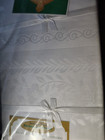 Vintage 1970 Fashions By Donna Jacquard Woven Damask Tablecloth   Napkins  B4