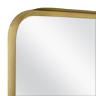 24 x36  Rectangular Decorative Mirror Rounded Corners Brass Threshold