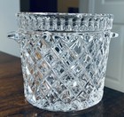 Vintage Bohemia Czech Republic 24  Lead Crystal - Diamond Pattern - Ice Bucket