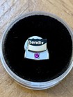 Bendix Corporation Service Award Lapel Pin - 1 10 10kt Gold With Pink Gem E477