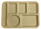 Lot  48  Lunch Trays Divided Cafeteria Daycare School Food Plates Tan