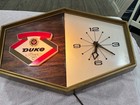 Vintage Very Rare Duke Beer E3-65 Illuminated Clock Sign Works Duquesne Brewing