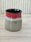 Large Boston Warehouse Ceramicdrip Red And Mint Glaze Mug 