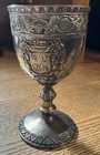 Vtg Corbell   Co  English Silver Plate Ornate Crest  2 Wine Goblets  cups - 5 