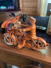 Hubley Cast Iron Swivel Head Cop Harley 7      nearly Perfect Orange With Orig Tires