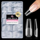 Long Coffin Nail Tips 504pcs Pre-shape Half Matte Fake Nails   Full Cover Cle   
