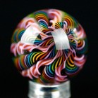 Bryan Trillas Glass Marble filigree 14 Cane Pattern uv black Rainbow 1 0-1 1in