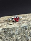 Simulated Garnet Cz January Birthstone Sterling Silver Claddagh Ring New
