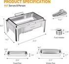 9 Qt Chafing Dishes With Hydraulic Glass Lid   Serving Tong For Wedding Party
