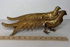 Vtg Brass Pair Of Pheasant Birds Male   Female Figurines Hollywood Regency Style