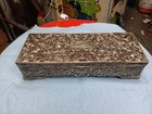 Godinger Silver Ornate Floral Jewelry Box Victorian Style Mirror Vintage 1992