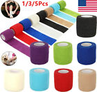 1-5 Rolls Cohesive Elastic Bandage Adhesive Wrist Ankle Gauze Tape Vet Wrap Hot