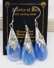 Moonstone Opalite Sterling Silver 925 Sea Opal Handcrafted   Earrings Dangl