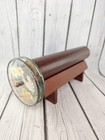 Double Glass Wheel Wood Kaleidoscope W  Stand Pressed Flowers   Colored Stones