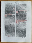 Rubricated Incunable Leaf Brevarium Augsburg  98  - 1495