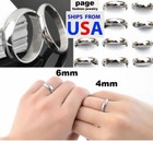 Traditional Silver Wedding Ring 4mm   6mm Band Stainless Steel- Sizes 5 -12 5