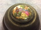 40   s Metal Round Vanity Powder Puff Music Trinket Box Victorian Couple  Works