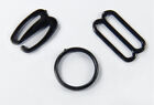 Plastic Bra Strap Adjustment Slides Rings Hooks White Black Clear 100pcs 6-25mm