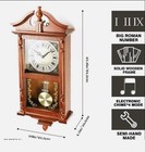 25 Inch Grandfather Vintage Wall Clock With Pendulum And Chime Quartz