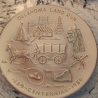Frankoma Oklahoma Land Run Centennial Souvenir Plate Trivet Ceramic Hard To Find