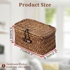 Seagrass Basket Handwoven Wicker Storage 4 3l X 2 5w X 2 1h  Coffee Color 