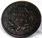 1828 Classic Head Half Cent C-2  12 Stars Great Condition Rare Error Coin   89-6