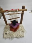 Vintage Navajo Doll Artist Weaving On  Loom With Papoose Diorama Genuine 