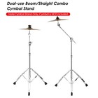 2x Cymbal Straight Boom Stand Heavy Duty Thicken Alloy Double Braced Holder O1f3