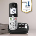 Panasonic Cordless Phone Answering Machine Expandable Call Block 1 Handset Black