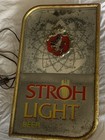 Vintage  Man Cave Stroh Light Lighted Beer Sign 19    X 11  Works Great 