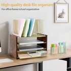 Gold Desk Organizers And Accessories 4-tier Desktop File Organizer With Gold