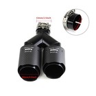 2  dual For Bmw 63mm In 89mm Out Car Carbon Fiber Exhaust Twin End Tips Tail Pipe