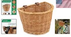 Spacious Vintage Wicker Front Cargo Basket - Adjustable Straps For Easy Mounting