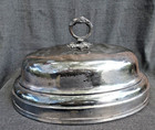 Antique Silver Plate 15 5  Meat Dome Food Cover Bohrmann Germany Cloche Vguc