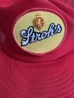Vtg Strohs Beer Promo Round Patch Trucker Mesh Snapback Cap Hat