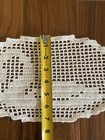 Vtg Handmade Crochet Swan Filet Doily White Mint