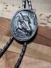 Vintage 1987 Siskiyou Bolo Tie Horse Head Silver Tone Oval Western 870300 