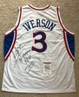 Jsa Allen Iverson Autograph Signed 76ers Custom Jersey With Two Inscriptions